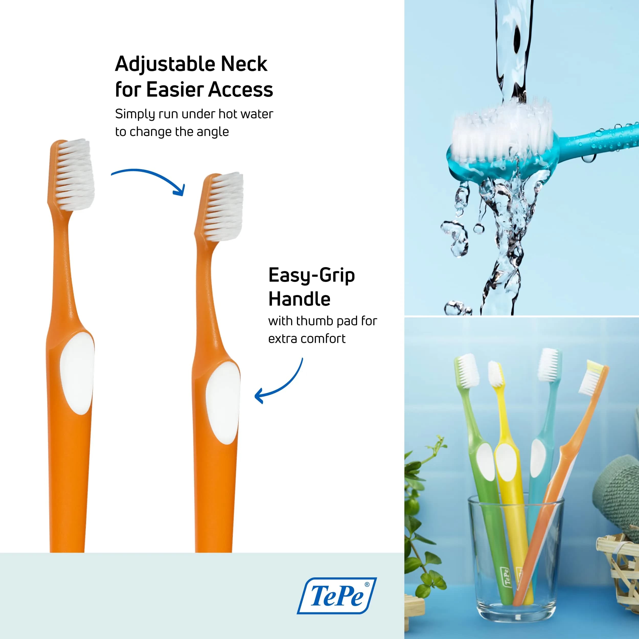 TePe Supreme Compact Soft Toothbrushes, 1 Pack | Soft Bristle Toothbrush for Sensitive Teeth & Gums - view 4