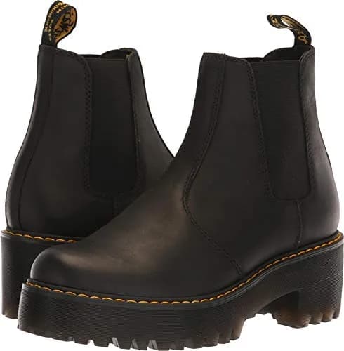 Dr. Martens Rometty Chelsea Boot, Black Burnished Wyoming | Classic Edgy Style for Women thumbnail 1