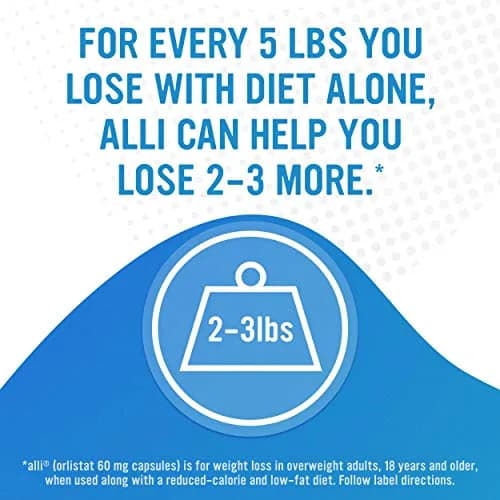 alli Weight Loss Supplement, Orlistat 60 mg Capsules | Fat Blocker for Adults thumbnail 4