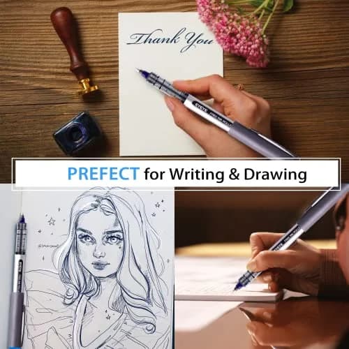 EYEYE 0.7mm Blue Rollerball Pens 12 Pack | Quick Dry Liquid Ink for Precise Writing thumbnail 7