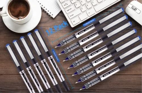 EYEYE 0.7mm Blue Rollerball Pens 12 Pack | Quick Dry Liquid Ink for Precise Writing thumbnail 8