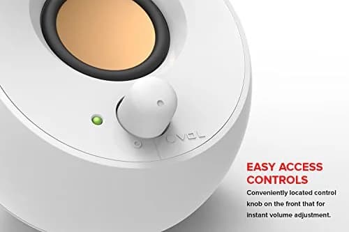 Creative Pebble 2.0 USB Desktop Stereo Speakers White | 4.4W RMS Power, 100 Hz - 17 kHz Frequency Response thumbnail 4