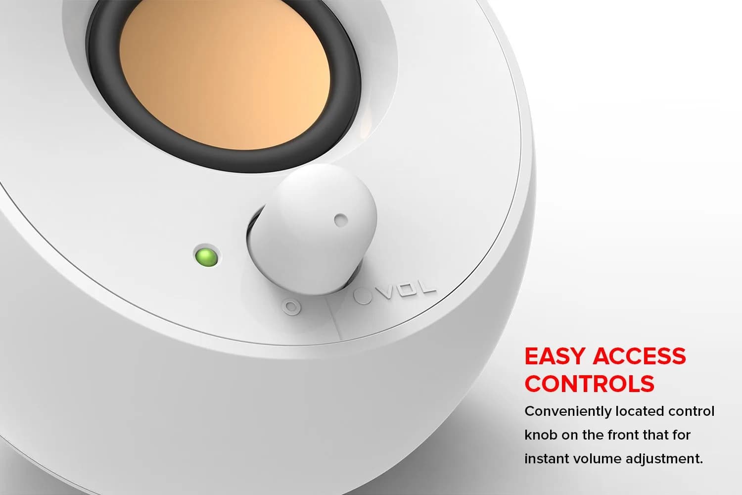 Creative Pebble 2.0 USB Desktop Stereo Speakers White | 4.4W RMS Power, 100 Hz - 17 kHz Frequency Response - view 4