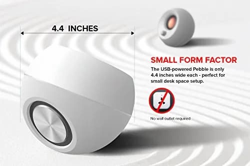 Creative Pebble 2.0 USB Desktop Stereo Speakers White | 4.4W RMS Power, 100 Hz - 17 kHz Frequency Response thumbnail 5