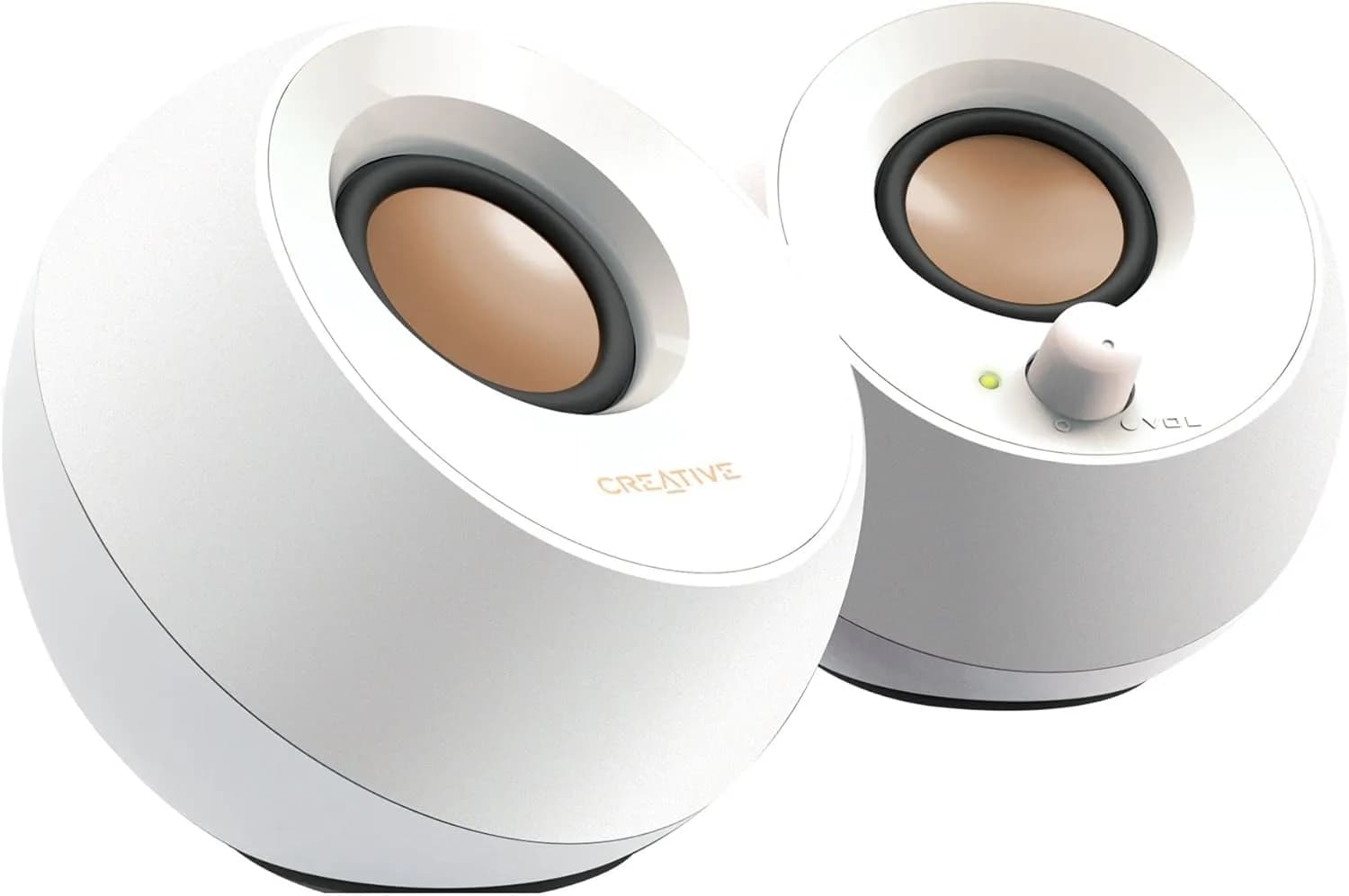 Creative Pebble 2.0 USB Desktop Stereo Speakers White | 4.4W RMS Power, 100 Hz - 17 kHz Frequency Response