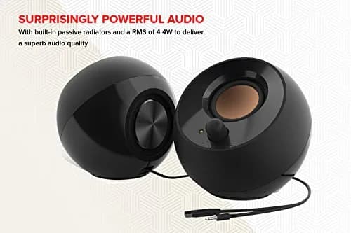 Creative Pebble 2.0 USB Desktop Stereo Speakers White | 4.4W RMS Power, 100 Hz - 17 kHz Frequency Response thumbnail 3