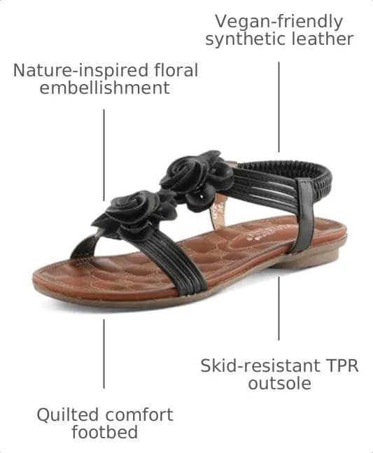 PATRIZIA Spring Step Nectarine Sandals for Women - Casual Chic Flower T-Straps, 7.5-8 US | All-Day Comfort thumbnail 4