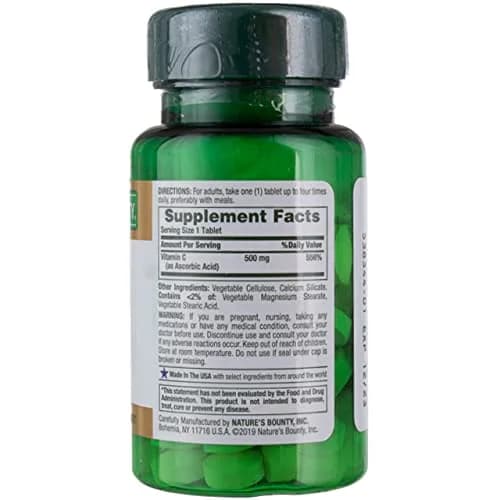Nature's Bounty Pure Vitamin C Tablets 500 mg (100 Count, Pack of 4) | Immune Support & Antioxidant Protection thumbnail 2