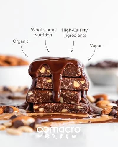 GoMacro Organic Dark Chocolate Almond Macrobar 2.3oz (65g) | 10g Protein Snack Bar thumbnail 3