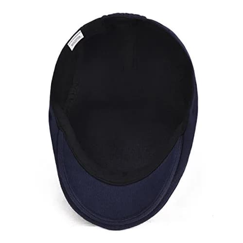 VOBOOM Men's Cotton Flat Ivy Gatsby Newsboy Driving Hat Cap Navy | Adjustable Fit for Daily Wear thumbnail 3