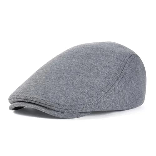 VOBOOM Men's Cotton Flat Ivy Gatsby Newsboy Driving Hat Cap Dark Grey | Breathable All-Season Comfort thumbnail 1
