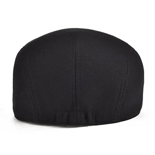 VOBOOM Men's Cotton Flat Ivy Gatsby Newsboy Driving Hat Cap (Style2-Black) | One Size Fits 58-60cm thumbnail 5