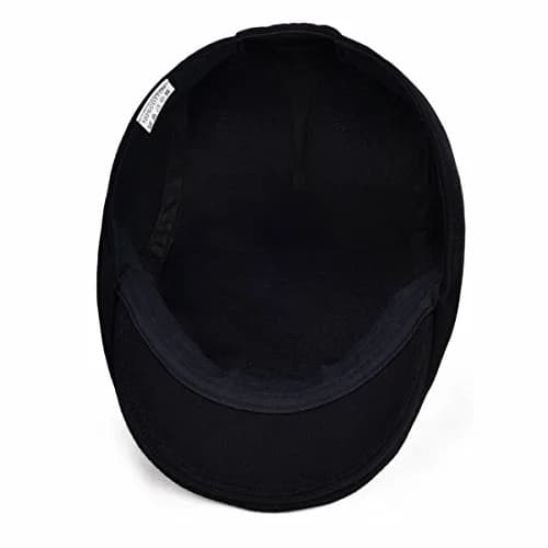 VOBOOM Men's Cotton Flat Ivy Gatsby Newsboy Driving Hat Cap (Style2-Black) | One Size Fits 58-60cm thumbnail 6