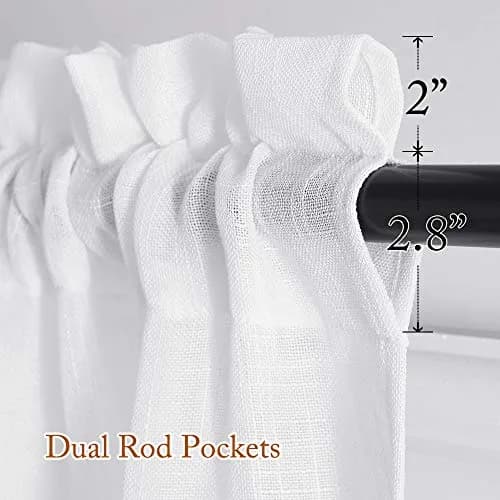 NICETOWN Faux Linen Sheer Curtains 52"W x 45"L | Privacy & Light Filtering with Elegant Design thumbnail 3