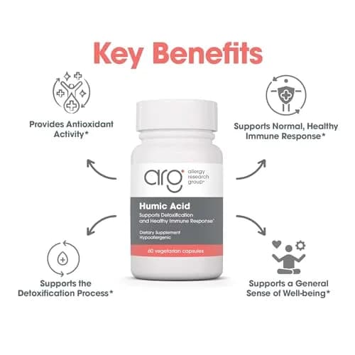 Allergy Research Group ARG Humic Acid 750 mg | Immune & Detox Support | Vegetarian Capsules (60 Count) thumbnail 7