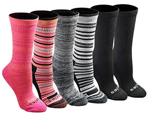 Dickies Dri-Tech Moisture Control Crew Socks | Moisture-Wicking, Reinforced Toe, Stripe (6 Pairs) thumbnail 1