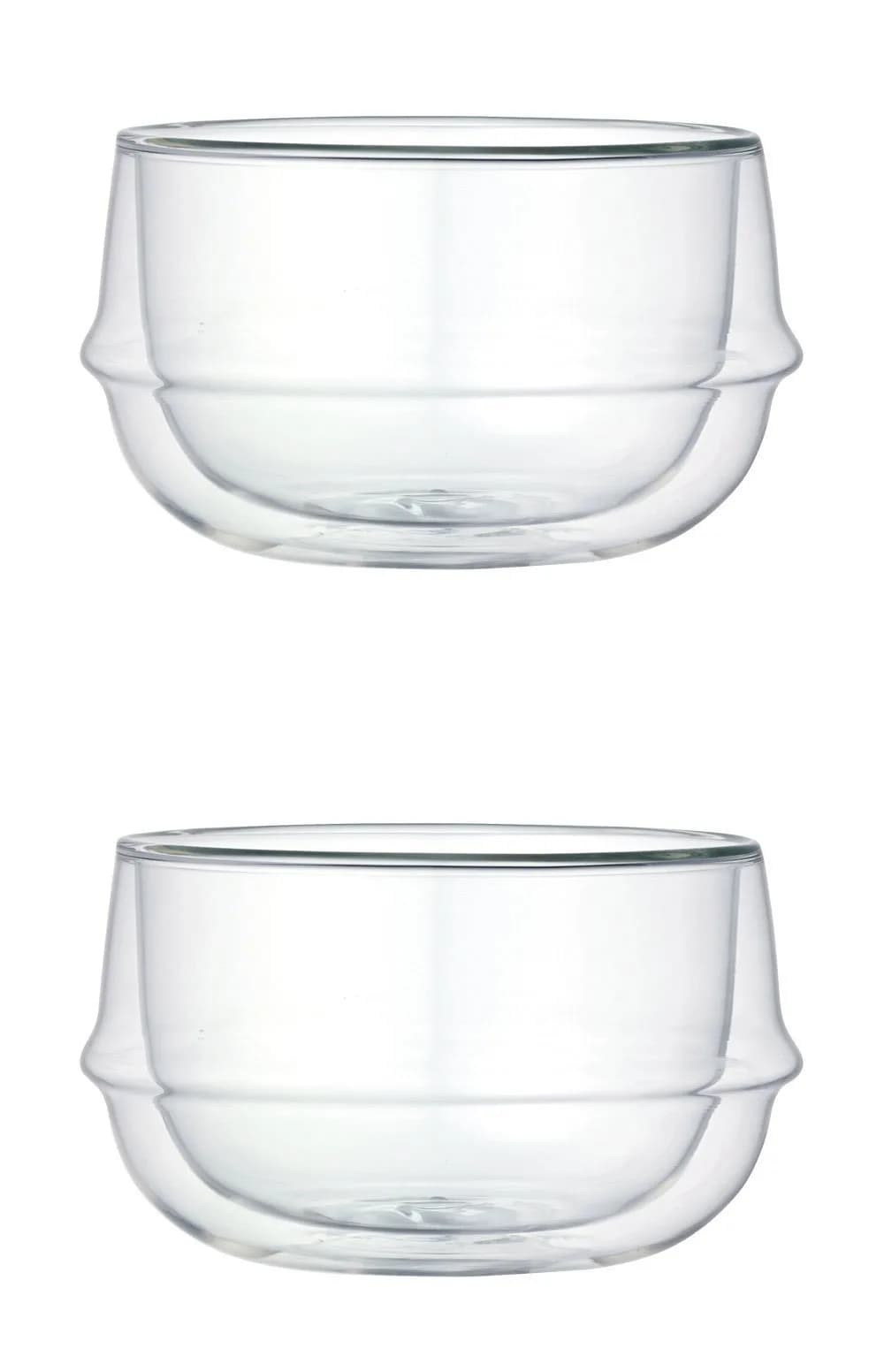 Kinto Double-Walled Glass Soup Bowls 330 ml | Maintain Temperature & Prevent Condensation