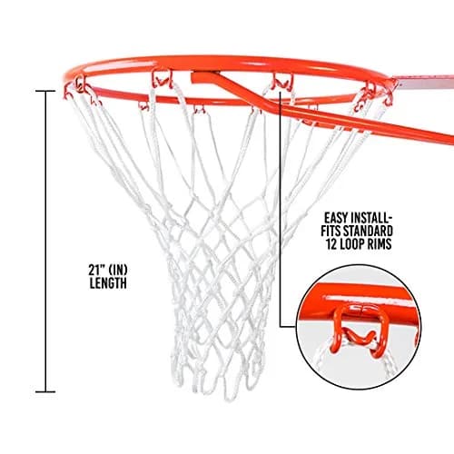 Ultra Sporting Goods Heavy Duty Basketball Net - 12 Loop All Weather Hoop Net | Fits Standard 18-inch Rims thumbnail 5