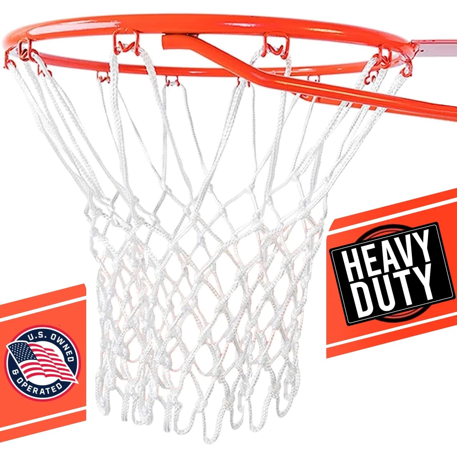 Ultra Sporting Goods Heavy Duty Basketball Net - 12 Loop All Weather Hoop Net | Fits Standard 18-inch Rims — White