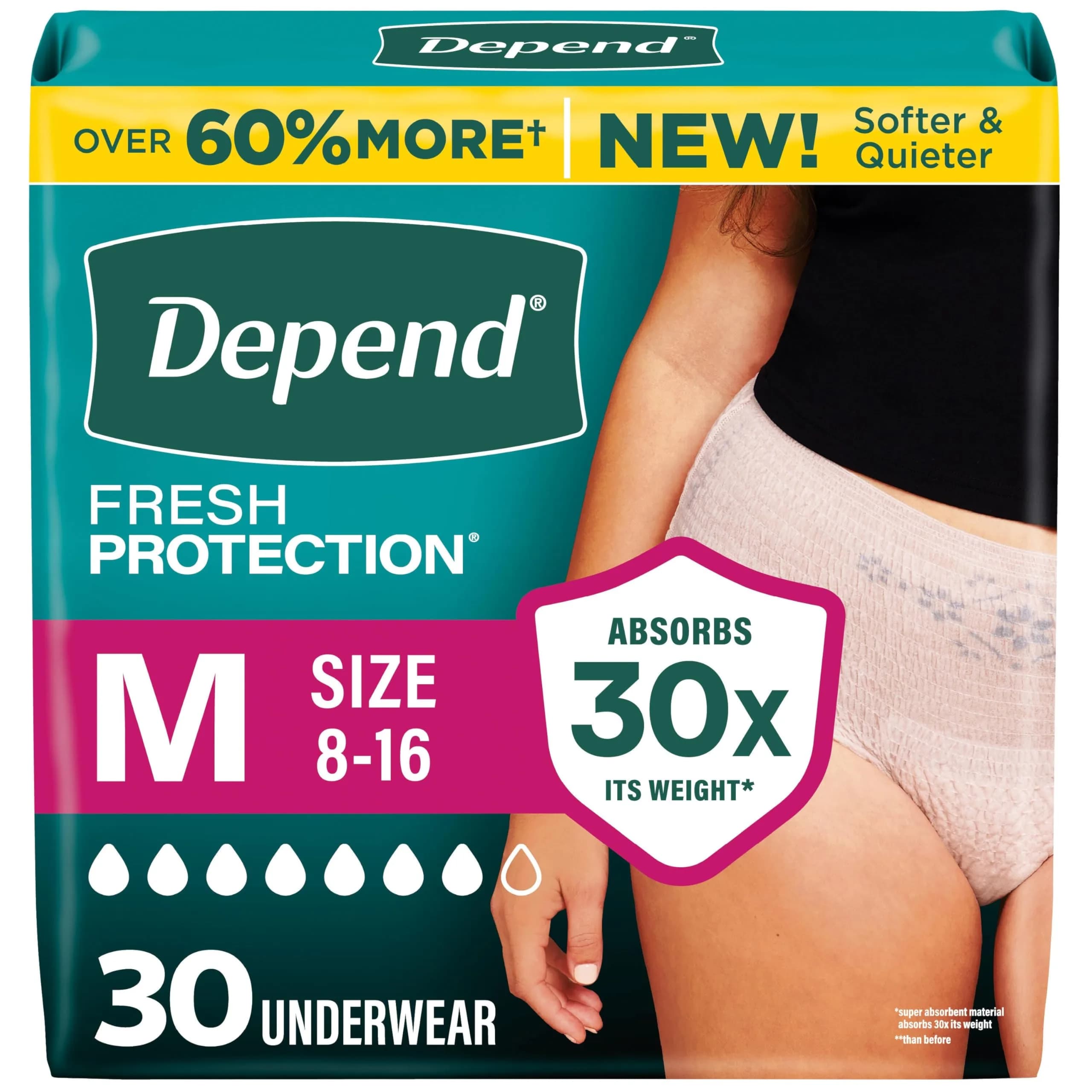Depend Fresh Protection Adult Diapers for Women Medium | Ultra-Absorbent, Odor-Controlled Comfort (70-120 chars)