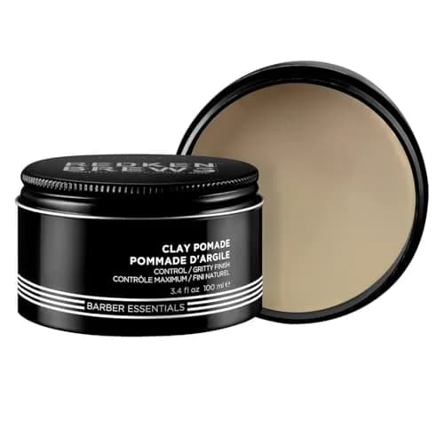 Redken Brews Clay Pomade for Men – High Hold, 3.4 fl oz | Suitable for all hair types, especially fine hair, with maximum control and gritty matte finish thumbnail 1