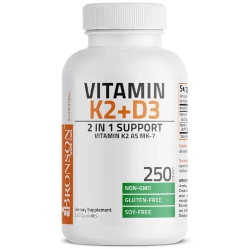 Bronson Vitamin K2 D3 Complex 250 Capsules | Bone, Heart & Immune Support with MK-7 thumbnail 5