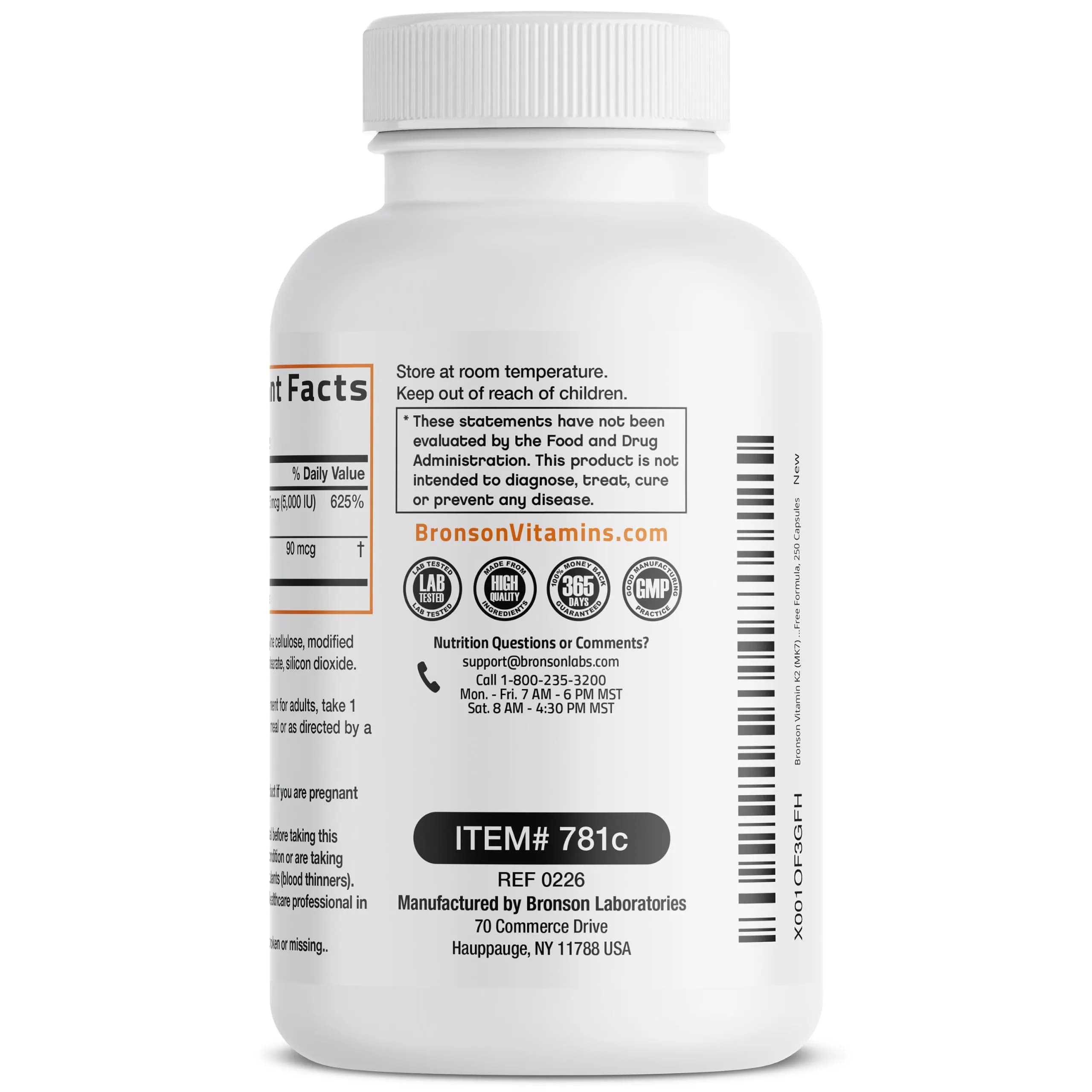 Bronson Vitamin K2 D3 Complex 250 Capsules | Bone, Heart & Immune Support with MK-7 - view 7