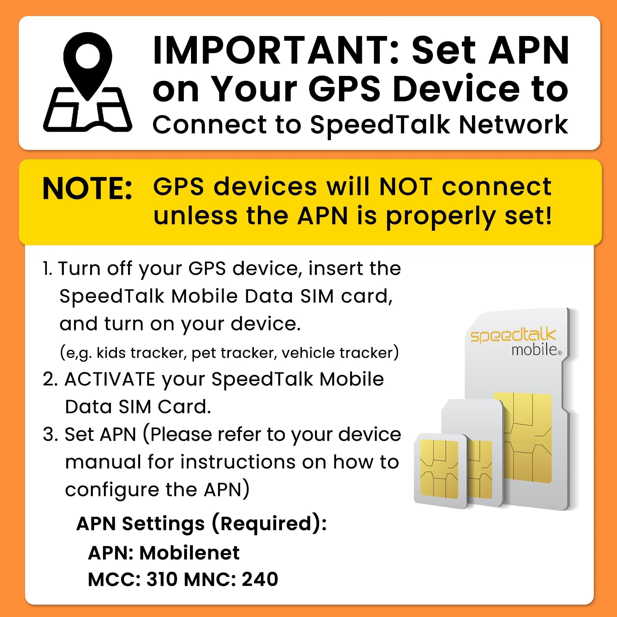 SpeedTalk Mobile GPS Tracker SIM Card Starter Kit | 3 in 1 Universal SIM Card: Standard, Micro, Nano for 4G LTE Tracking Devices - view 6
