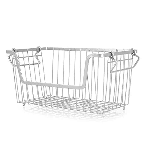 Home Basics Steel Wire Storage Organizer Basket Bin with Handles | Stackable, Durable, Open Front Design thumbnail 1