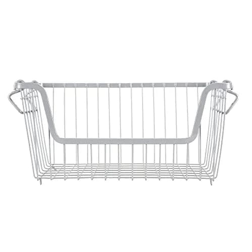 Home Basics Steel Wire Storage Organizer Basket Bin with Handles | Stackable, Durable, Open Front Design thumbnail 2