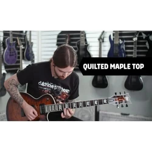 ESP GUITARS EC-1000 Evertune - Dark Brown Sunburst over Quilted Maple | Professional Electric Guitar with Constant Tuning thumbnail 4