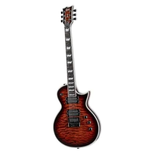 ESP GUITARS EC-1000 Evertune - Dark Brown Sunburst over Quilted Maple | Professional Electric Guitar with Constant Tuning thumbnail 3