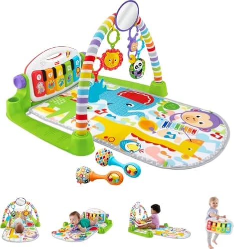 Fisher-Price Deluxe Kick & Play Piano Gym with Maracas | 3-Piece Set thumbnail 1
