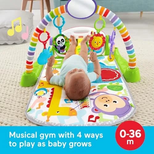 Fisher-Price Deluxe Kick & Play Piano Gym with Maracas | 3-Piece Set thumbnail 2