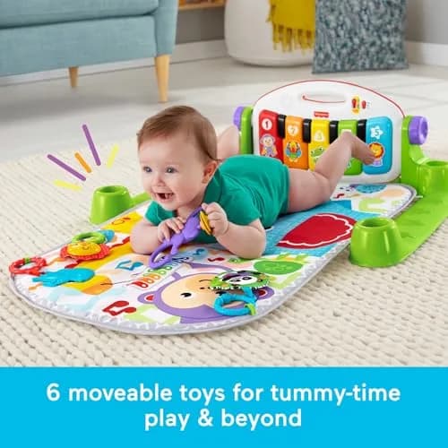 Fisher-Price Deluxe Kick & Play Piano Gym with Maracas | 3-Piece Set thumbnail 3