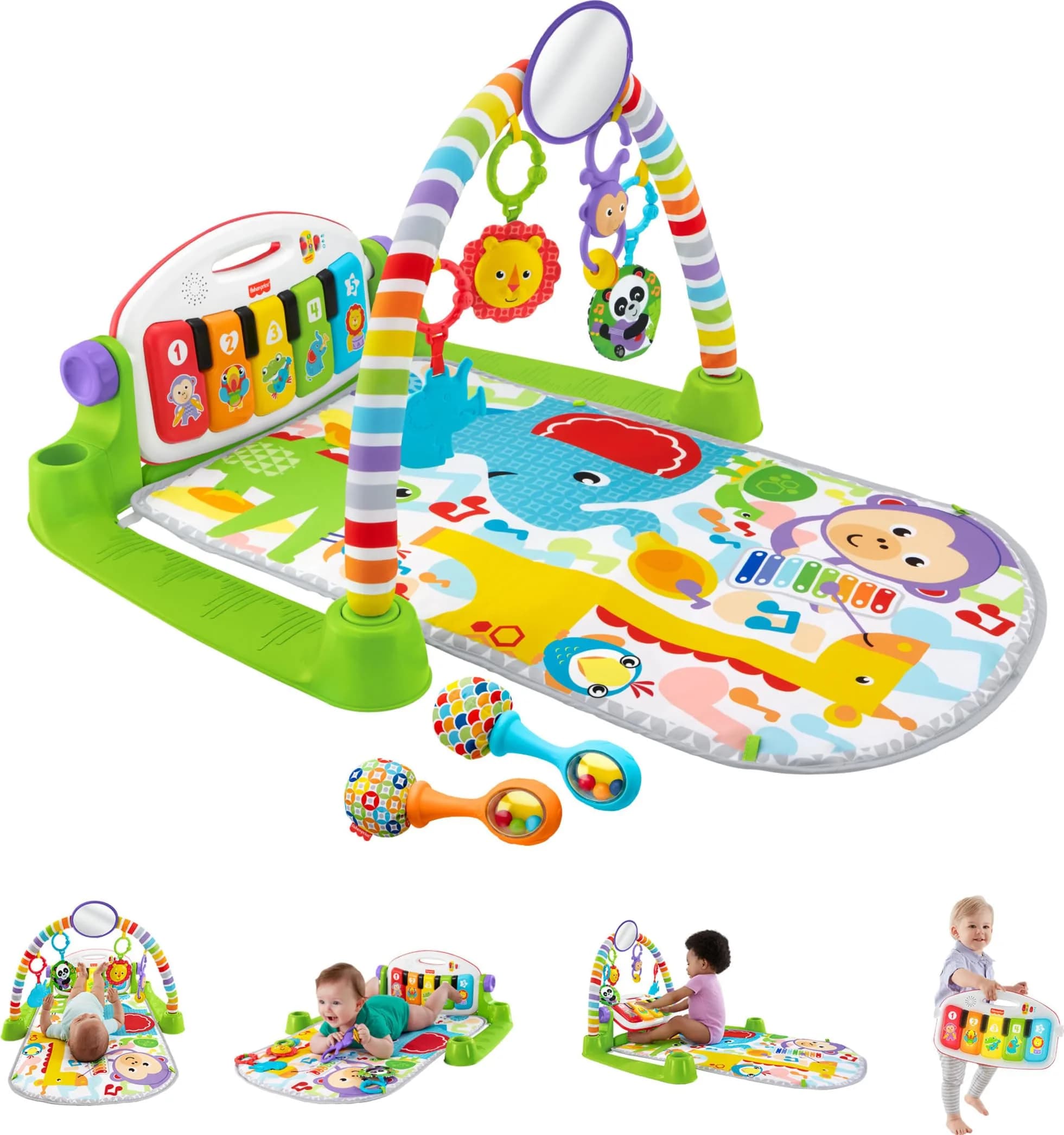 Fisher-Price Deluxe Kick & Play Piano Gym with Maracas | 3-Piece Set - main product image