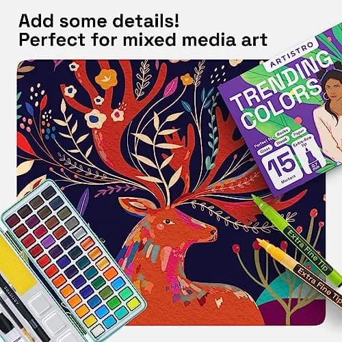 ARTISTRO 15 Acrylic Extra-Fine Glass Marker Pens (15 Count) | Vibrant Colors for Parties & Crafts thumbnail 7
