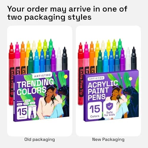 ARTISTRO 15 Acrylic Extra-Fine Glass Marker Pens (15 Count) | Vibrant Colors for Parties & Crafts thumbnail 8