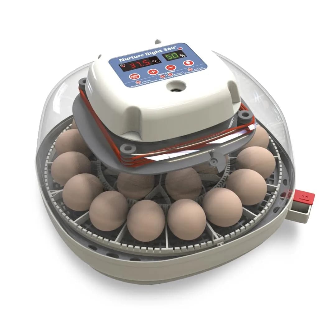 Harris Farms Nurture Right 360 Egg Incubator with Auto Turner, Holds 22 Eggs | Automatic Temperature & Humidity Control - main product image