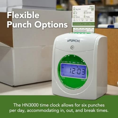 uPunch HN1500 Employee Time Clock System with 100 Cards | Cloud & Standalone thumbnail 5