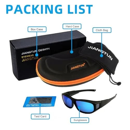JIANGTUN Oversized Cover Prescription Sunglasses | Warp Around Polarized Fitover UV Protection thumbnail 6