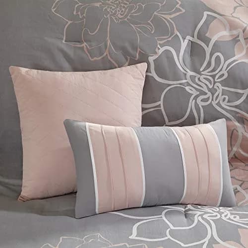 Madison Park Sateen Cotton Comforter Set, 7PC Cal King | Floral Medallion Design, All Season, OEKO-TEX Certified thumbnail 5