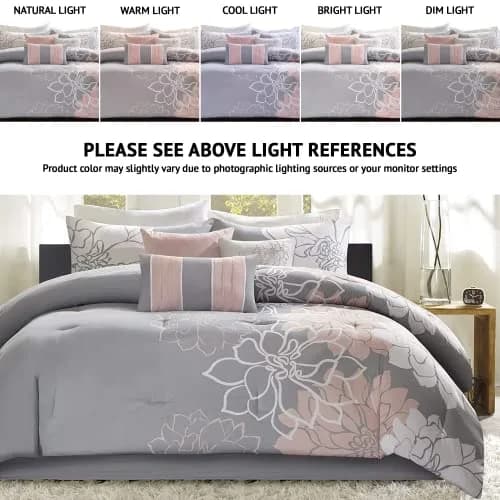 Madison Park Sateen Cotton Comforter Set, 7PC Cal King | Floral Medallion Design, All Season, OEKO-TEX Certified thumbnail 2