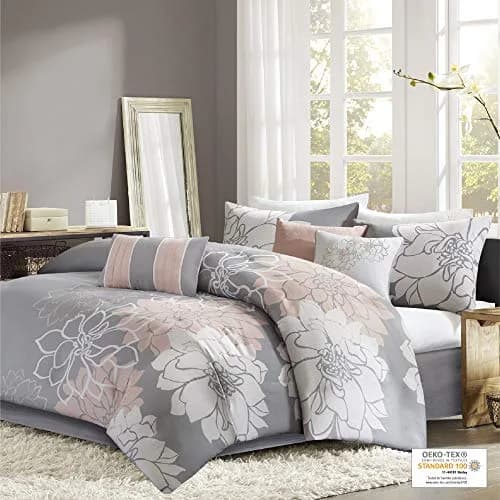 Madison Park Sateen Cotton Comforter Set, 7PC Cal King | Floral Medallion Design, All Season, OEKO-TEX Certified thumbnail 3