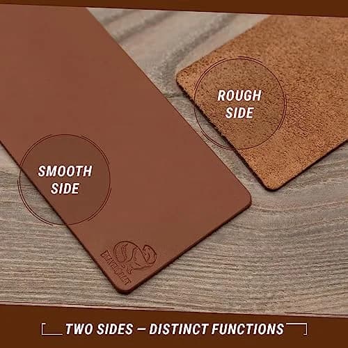 BeaverCraft Leather Strop for Knife Sharpening LS2P1 - 20cm (7.87 IN) with Honing Compound thumbnail 4