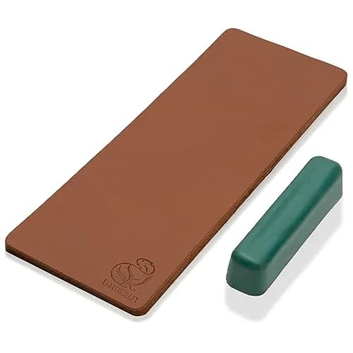 BeaverCraft Leather Strop for Knife Sharpening LS2P1 - 20cm (7.87 IN) with Honing Compound thumbnail 1
