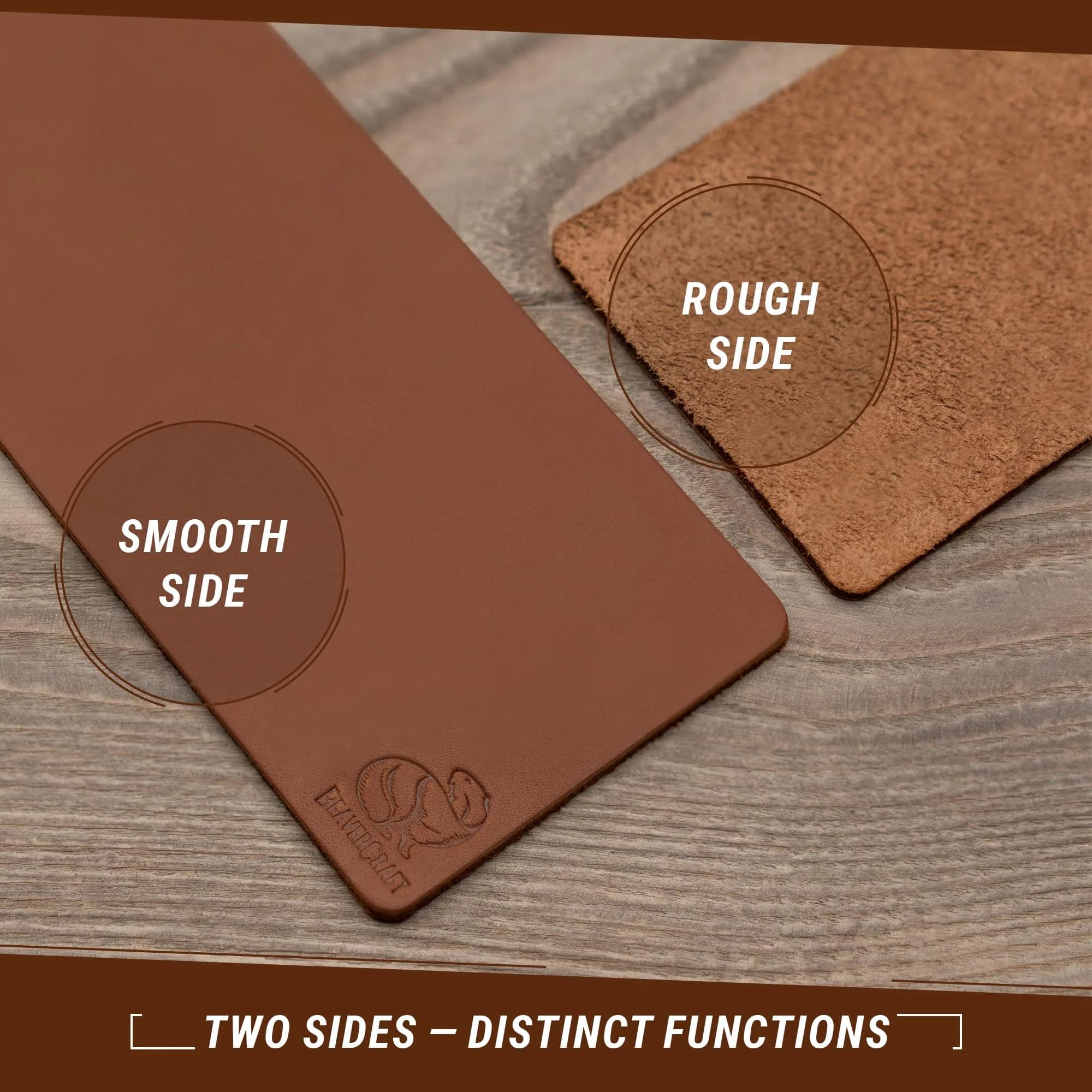 BeaverCraft Leather Strop for Knife Sharpening LS2P1 - 20cm (7.87 IN) with Honing Compound - view 4