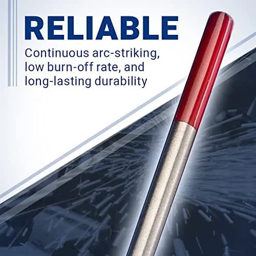 Midwest Tungsten Service Red 0.040" TIG Tungsten Electrodes 10-Pack | Reliable Arc-Striking for DC Welding thumbnail 5