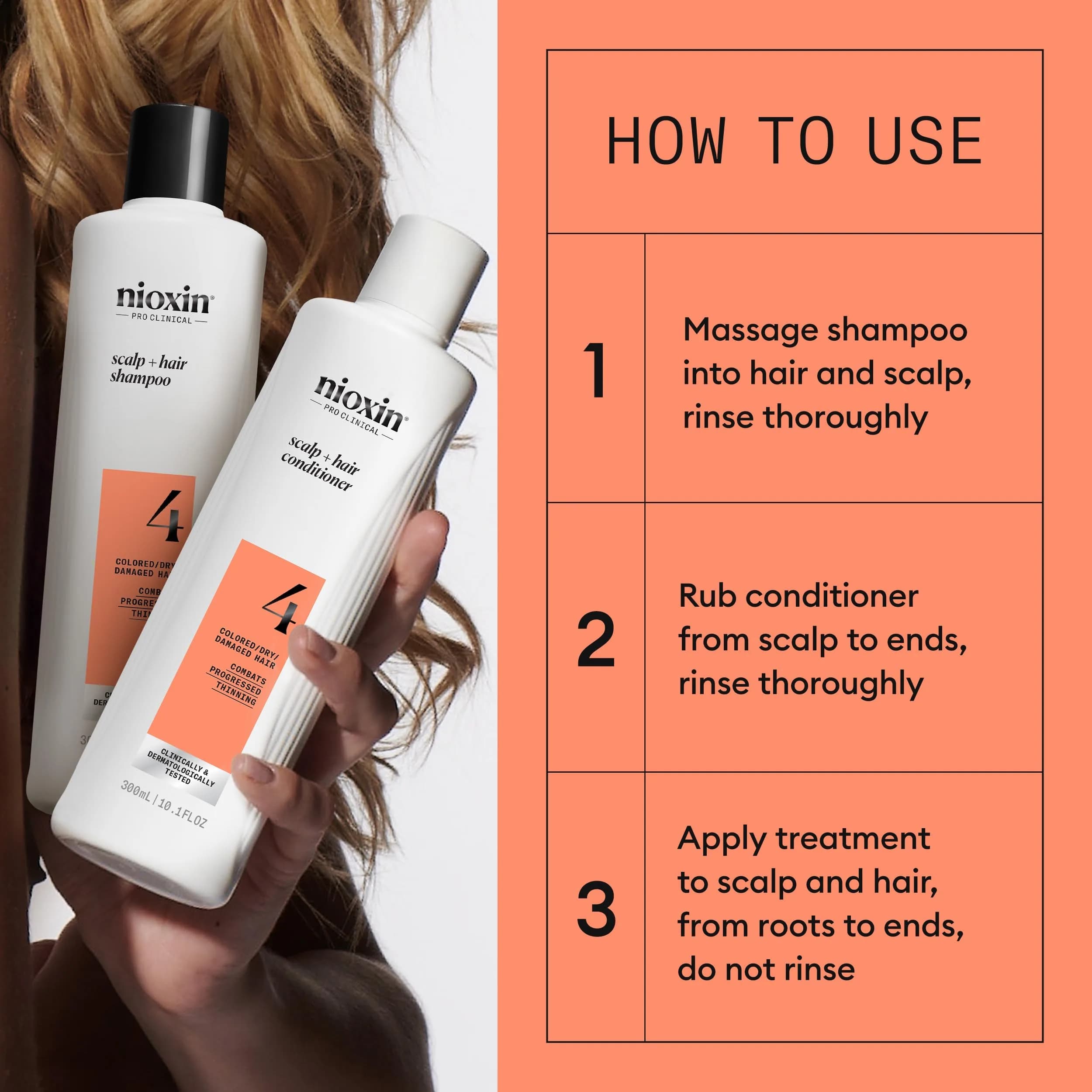 Nioxin System 4 Hair Thickening Treatment | 700ml (23.6 Fl Oz) | For Colored or Damaged Hair with Progressed Thinning - view 6
