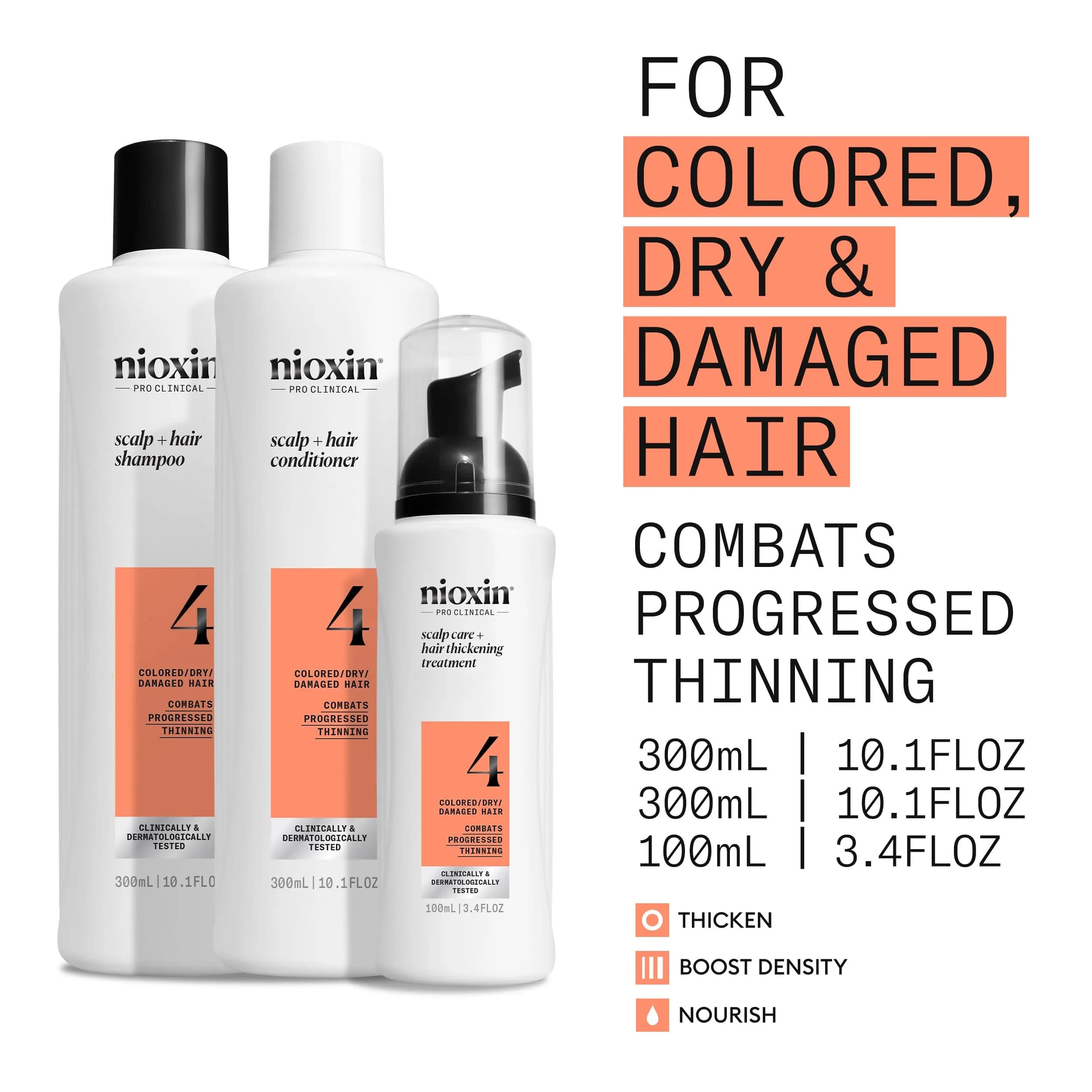 Nioxin System 4 Hair Thickening Treatment | 700ml (23.6 Fl Oz) | For Colored or Damaged Hair with Progressed Thinning - view 3